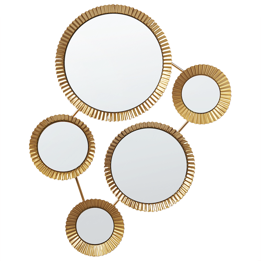 Metal Wall Mirror 55 x 36 cm Gold WATTRELOS