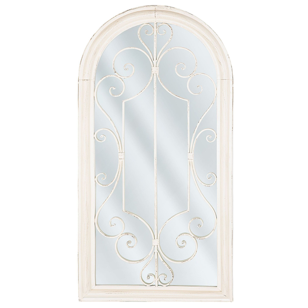 Metal Window Wall Mirror 49 x 97 cm Off-White CAMPEL