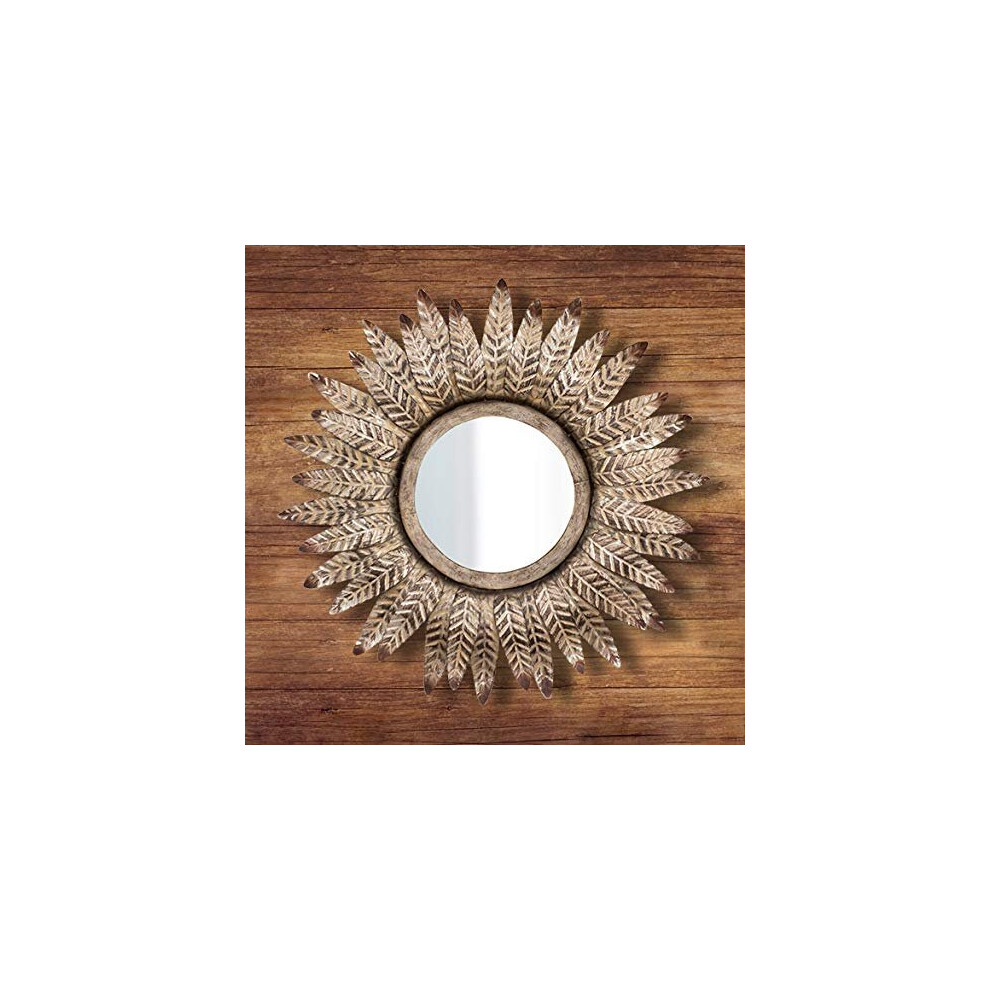 Mirror Distressed Antique Silver Bronze Metal Bedroom Vanity Mirror