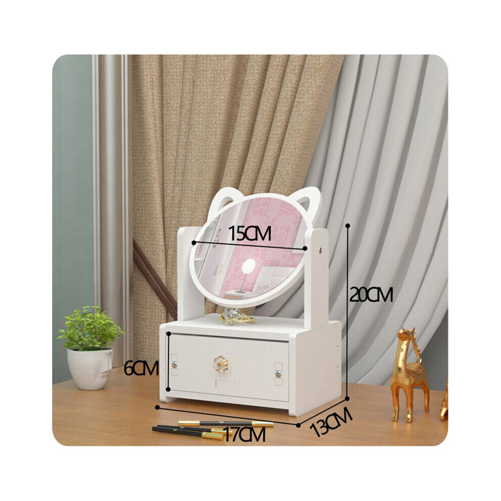 Mirror Makeup Mirrors Wooden DIY Decorative Mirrors With Storage Box Girl Desktop Dressing Mirror For Bedroom Room Decoration