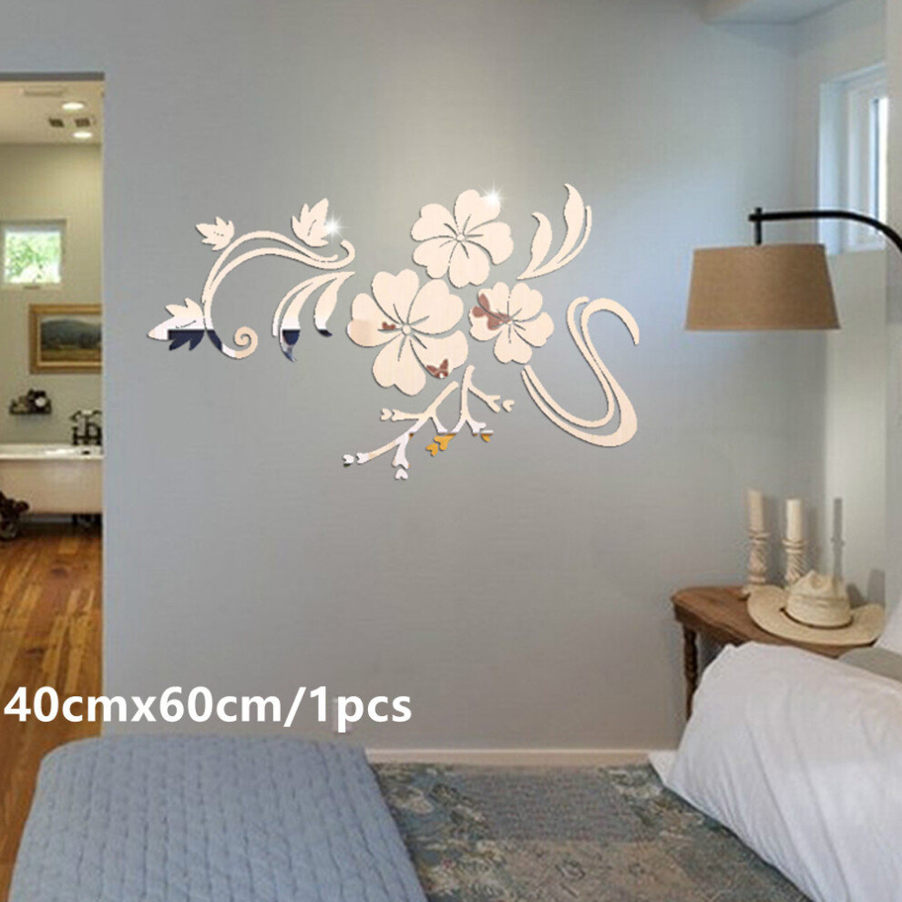 Mirror Wall Stickers 40x60cm Self-Adhesive Tiles Decal Art Home Decoration Living Room Porch Poster Wall Decal