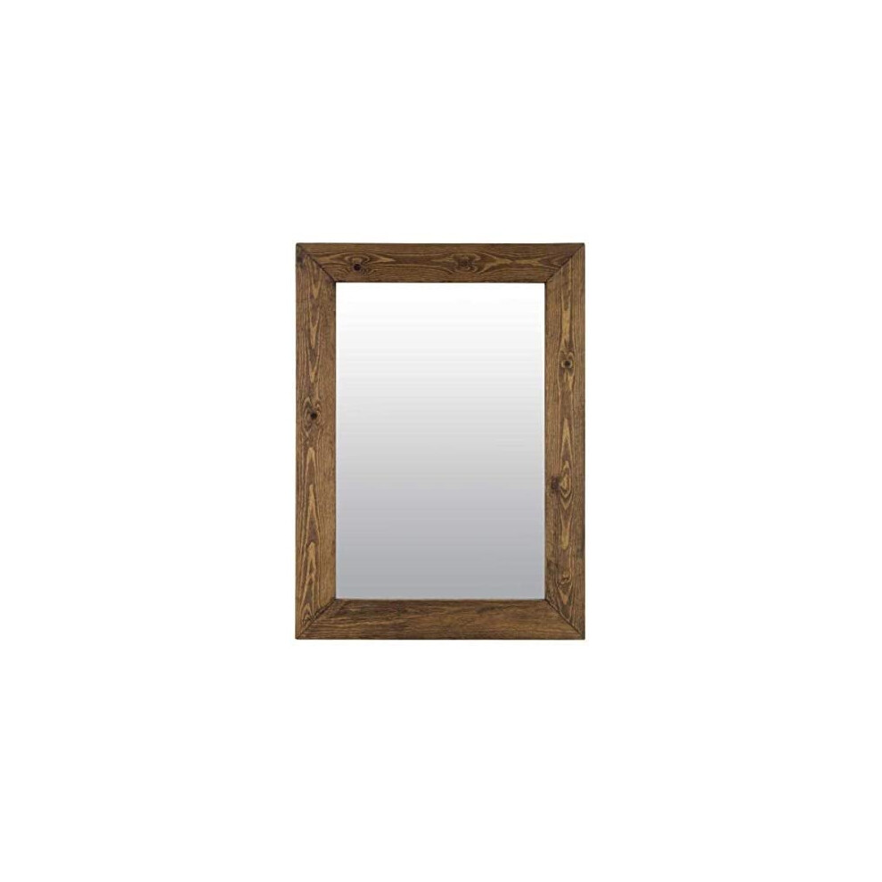 MirrorOutlet Large Rustic Solid Wood Wall Mirror 3Ft2 X 2Ft6 (96cm X 76cm), 93x68
