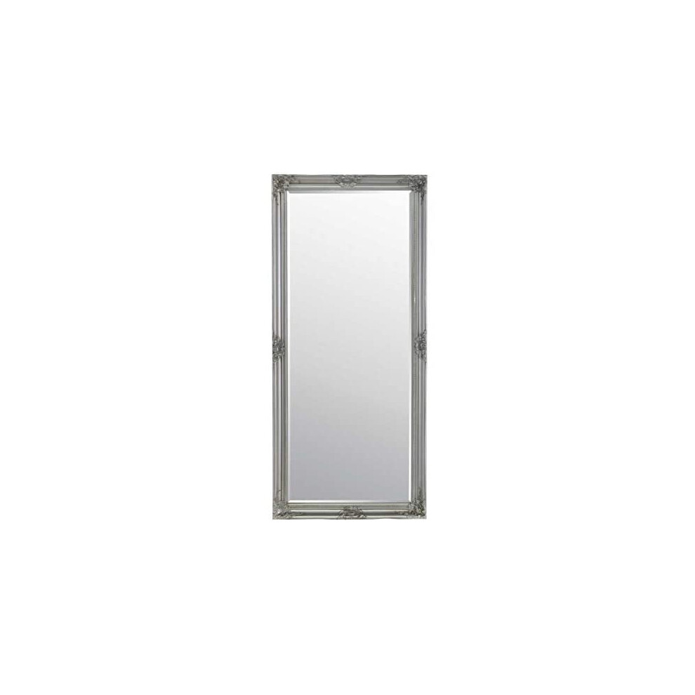 MirrorOutlet Large Silver Antique Shabby Chic Ornate Wall Mirror 5Ft6 X 2Ft6, 168cm X 76cm,XY050