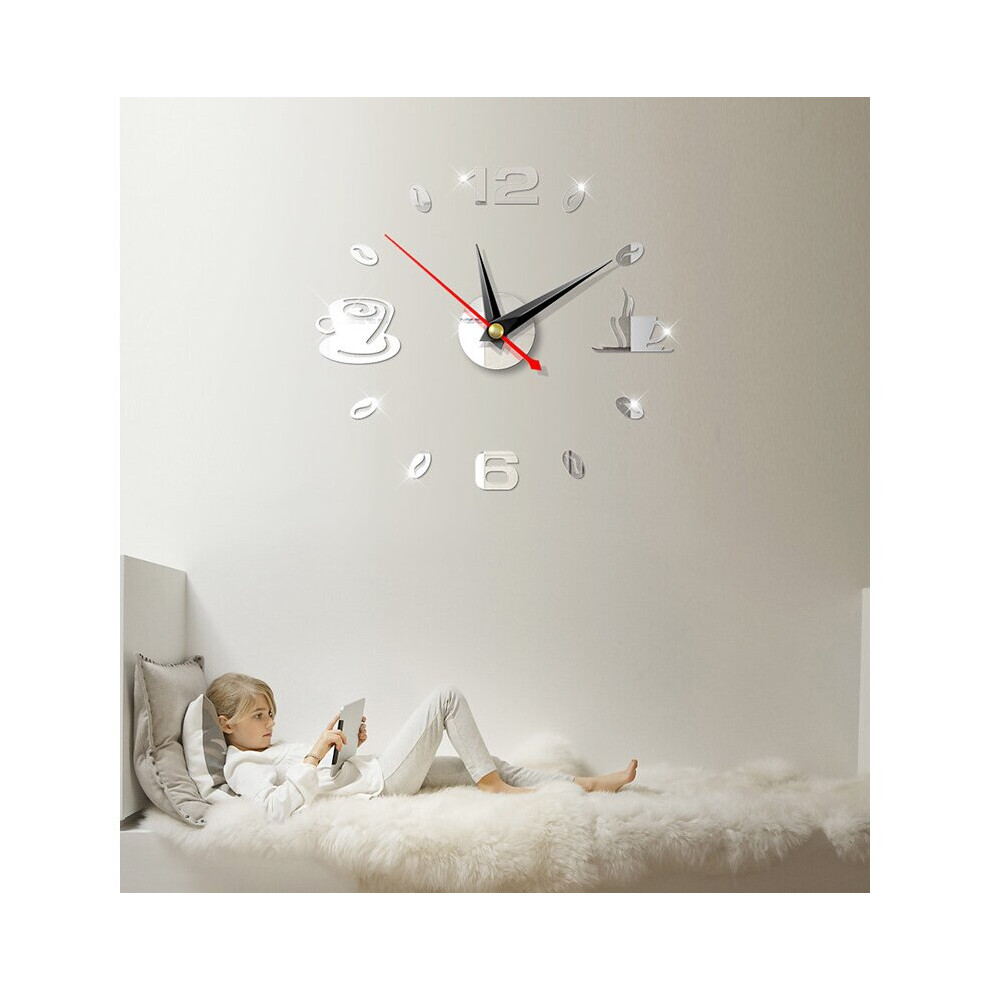 Modern DIY Wall Clock 3D Mirror Surface Sticker Removable Home Office Room Decor Mirror Wall Clock Home Decor