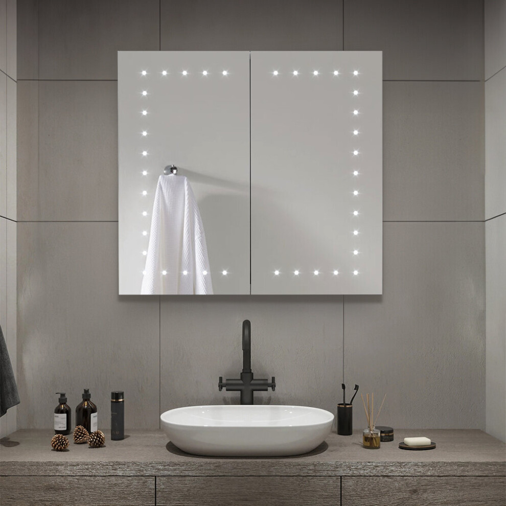 Modern Frameless Mirror Cabinet with LED Lighting