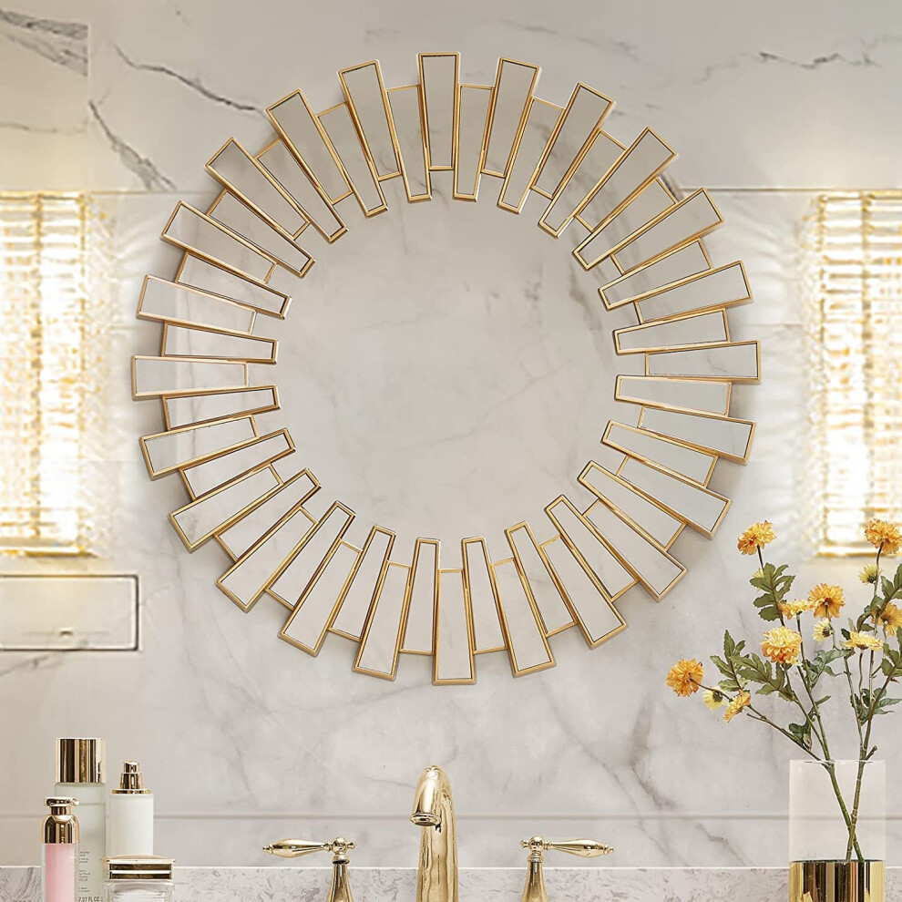 Modern Gold Accent Mirror Wall Mounted Fireplace Hallway Bedroom Bathroom Large