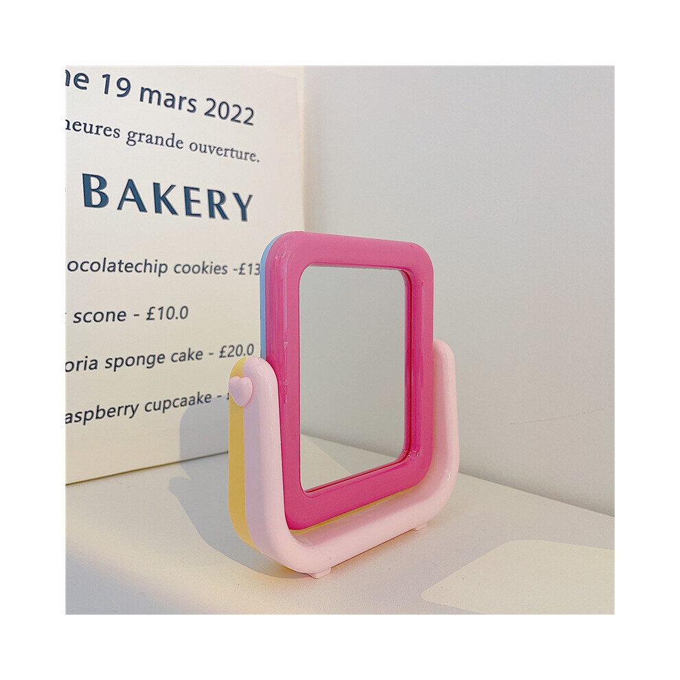 Mushrooms 9527 colorful macaroon double-sided mirror makeup mirror student dormitory portable desktop mirror