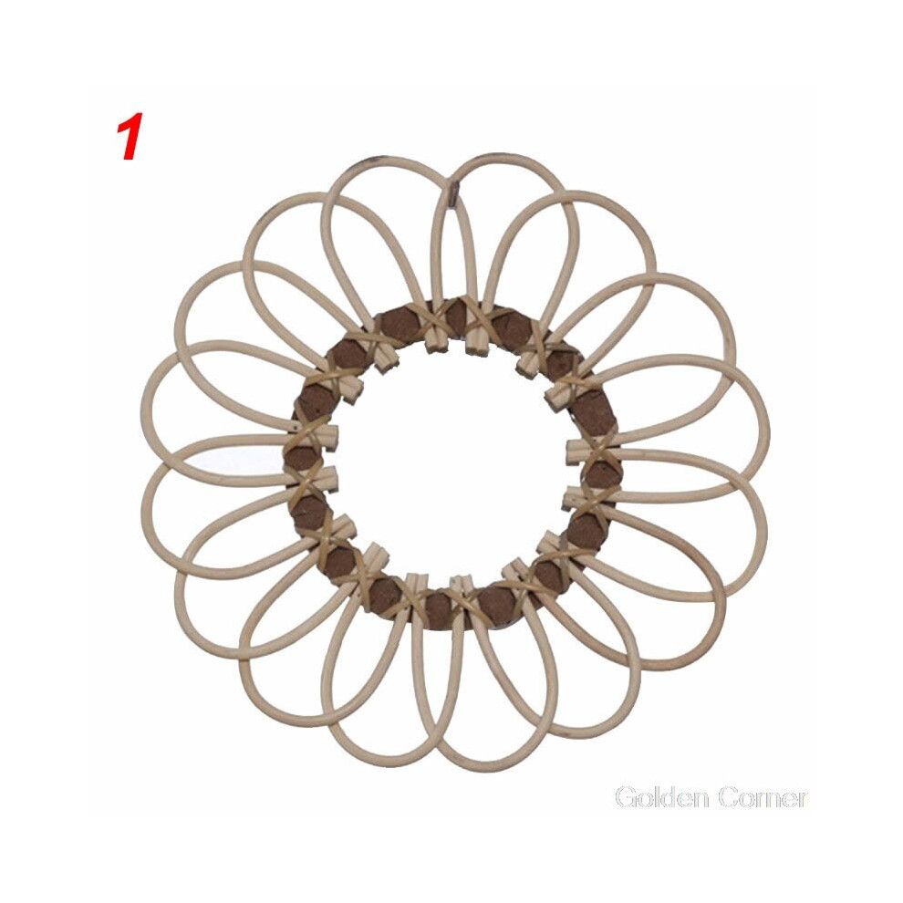 Nordic Raffia Hanging Wall Mirror Boho Decorative Makeup Mirrors Living Room Bedroom Bathroom Entryways Decor Art Ornaments