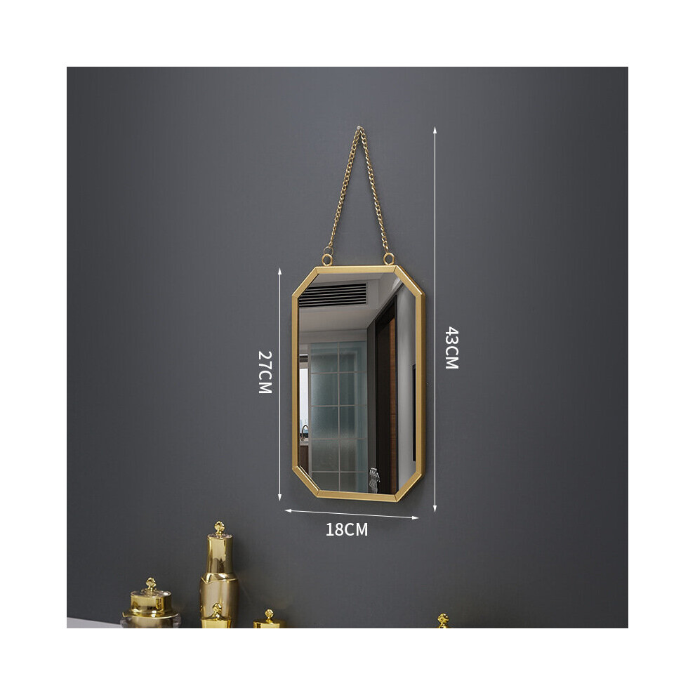 Nordic Style Iron Square Mirror Bathroom Mirror and Home Decoration Mirror Wall-Mounted Washstand Cosmetic Wall Mirror