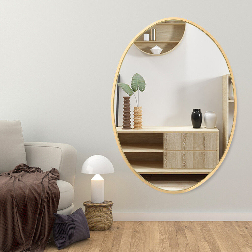 Oval Wall Mounted Mirror Geometric Vanity Mirror