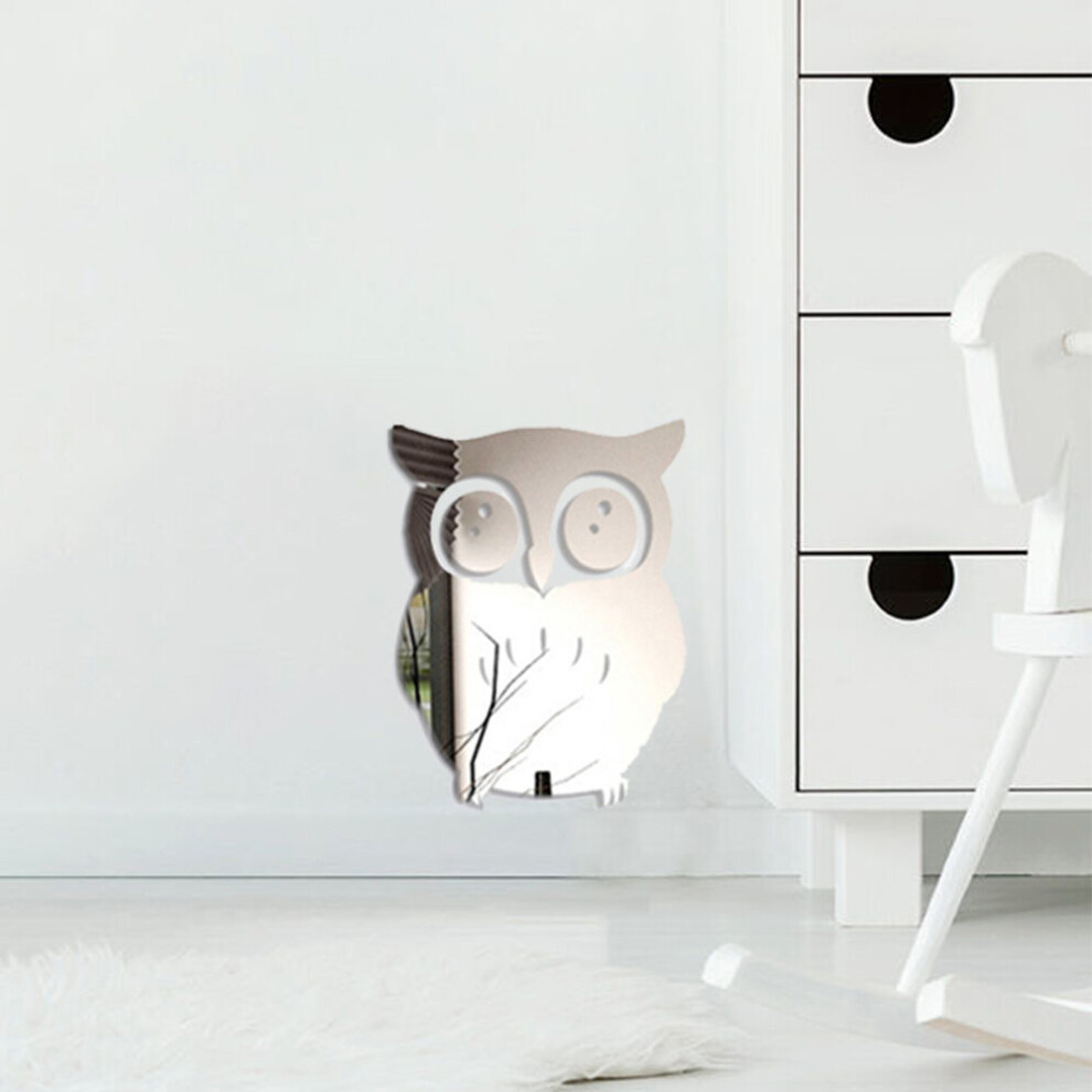 Owl Wall Stickers 3D Decorative Mirrors Room Decor Mirror Stickers For Living Room Espejos Decorativos