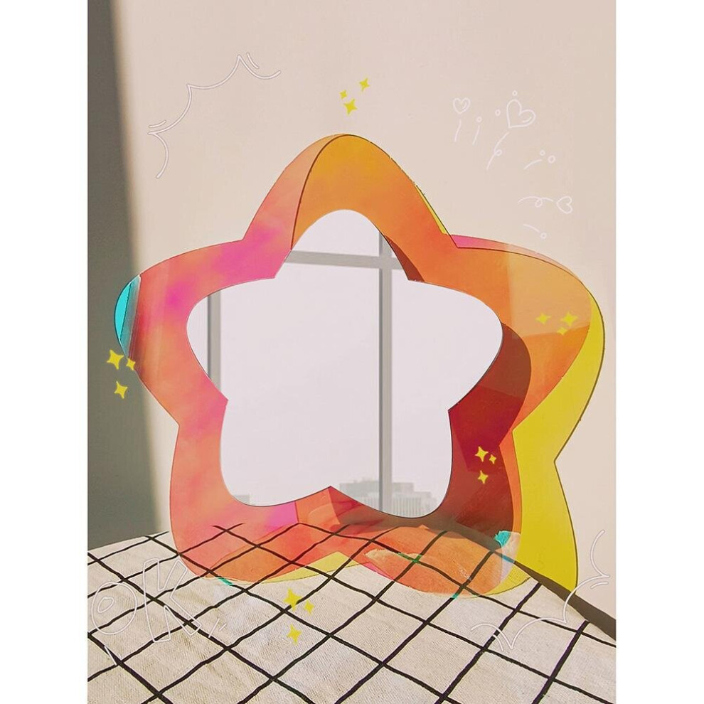 Pentagram Acrylic Colorful Mirrors Wall Stickers Waterproof Reusable Detachable Mural For Bedroom Home Decor