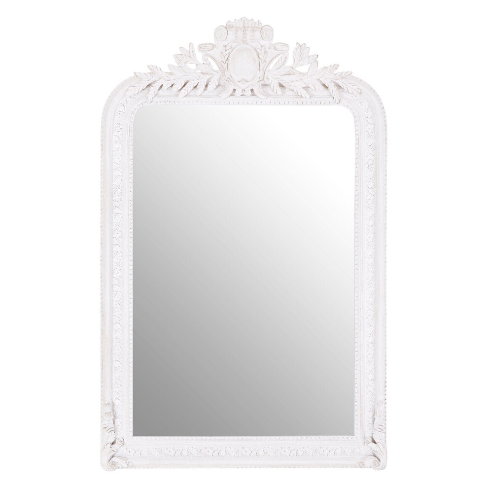 Premier Housewares Stone Grey Frame Wall Mirror Intricate Floral Border For Bedroom / Hallway / Living Room Luxurious w80 x d9.5 x h125cm