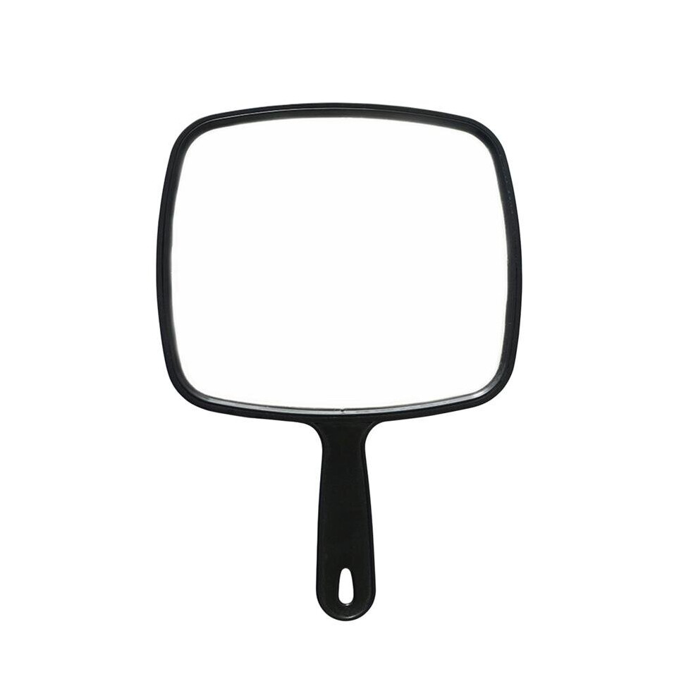 Professional Handheld Salon Barbers Hairdressers Mirror with Handle (Black)