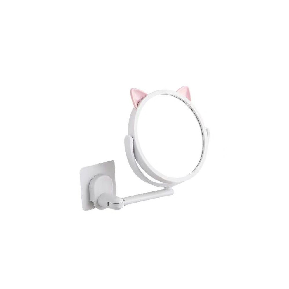 punching wall hanging small mirror bathroom wall makeup mirror household bathroom wall-mounted bathroom mirror