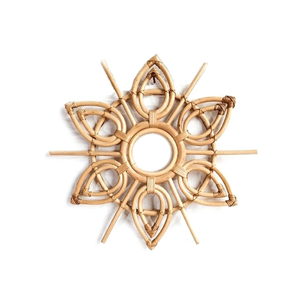 Rattan Art Decoration Flower Frame Makeup Mirror Dressing Wall Hanging Mirrors M68E