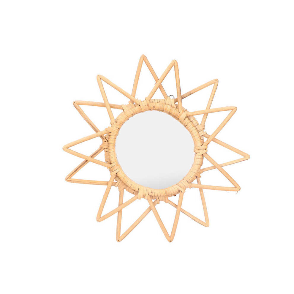 Rattan Decorative Bathroom Makeup Mirror Retro Nordic Style Wall Mirror Home Hotel Room Decoration Dressing Cosmetic Mirror