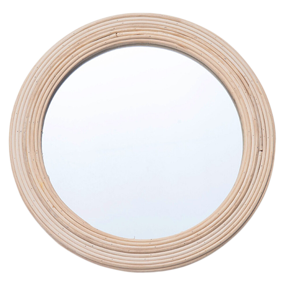 Rattan Decorative Mirror Macrame Hangings Wall Mirror with Boho Round Decorative Mirror Bohemian Wall Mirror for Living Room
