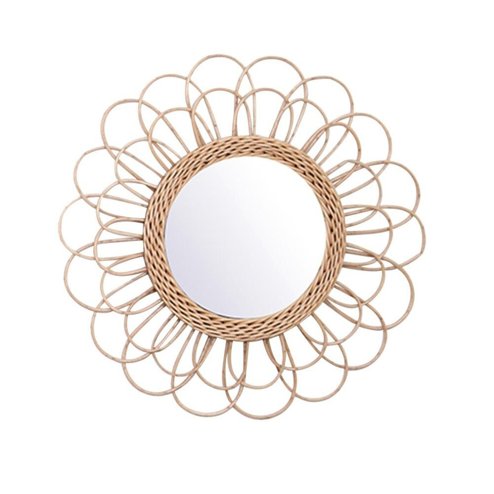 Rattan Dressing Mirror Innovative Art Decor Round Mirror Living Room Wall Hanging Mirror Kitchen Bathroom Mirror