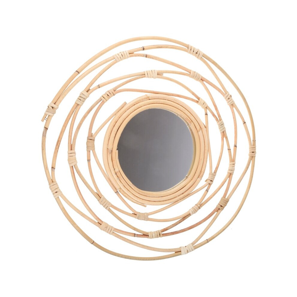 Rattan Dressing Mirror Innovative Art Decoration Makeup Mirrors Living Room Bedroom Wall Mirror Photo Props Craft G99A