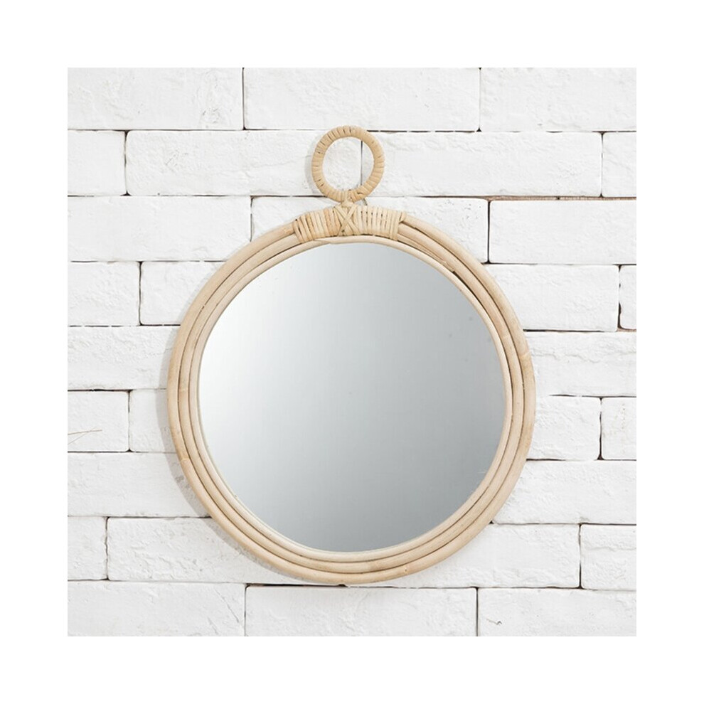 Rattan Innovative Art Homestay Decoration Makeup Mirror Dressing Bathroom Wall Hanging Mirrors Craft Photo Props