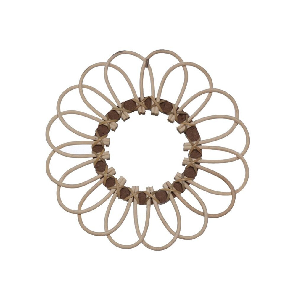 Rattan Round Makeup Mirror Innovative Art Decoration Dressing Bathroom Wall Hanging Mirrors Crafts