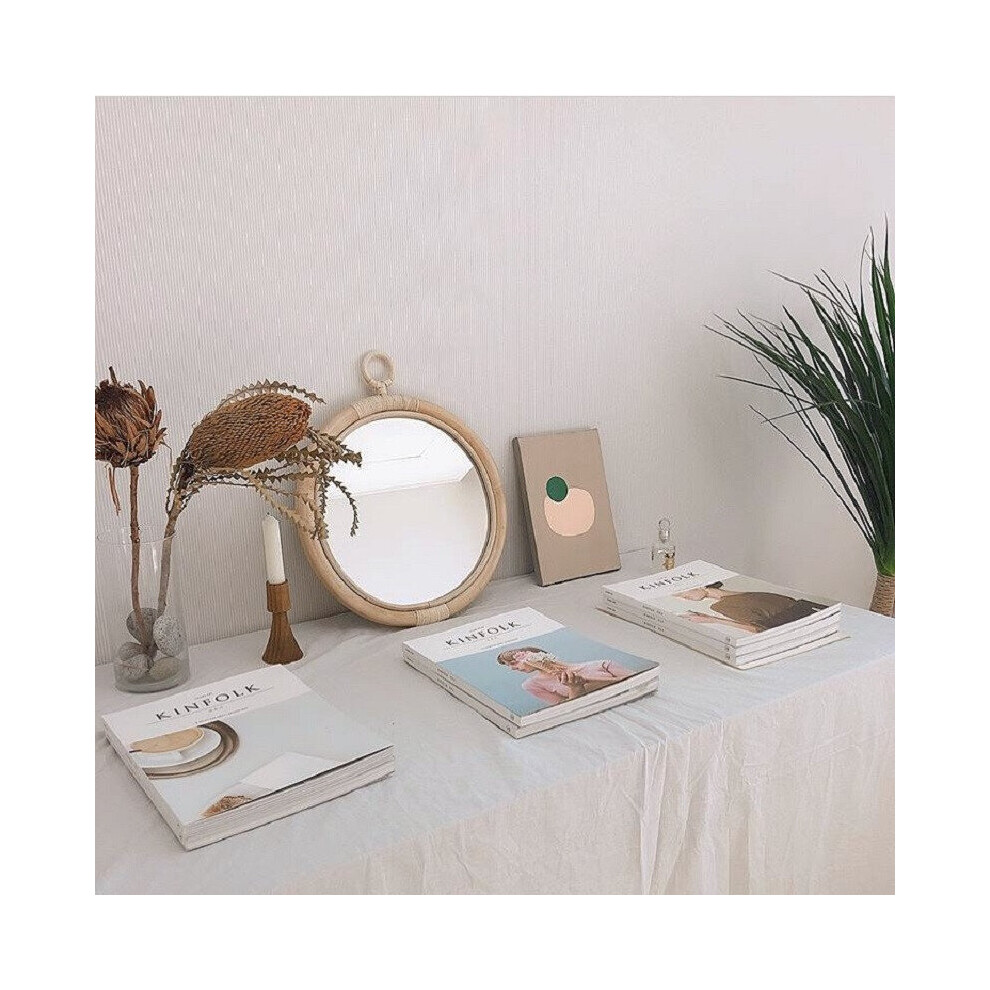 Rattan Wall Mirror Decoration Maison Nordic Japan Style Vintage Home Hanging Decor Round Make Up Mirrors - Image 6