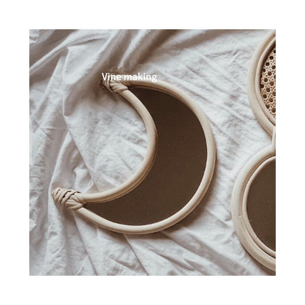 Rattan Wall Mirror Decoration Maison Nordic Japan Style Vintage Home Hanging Decor Round Make Up Mirrors