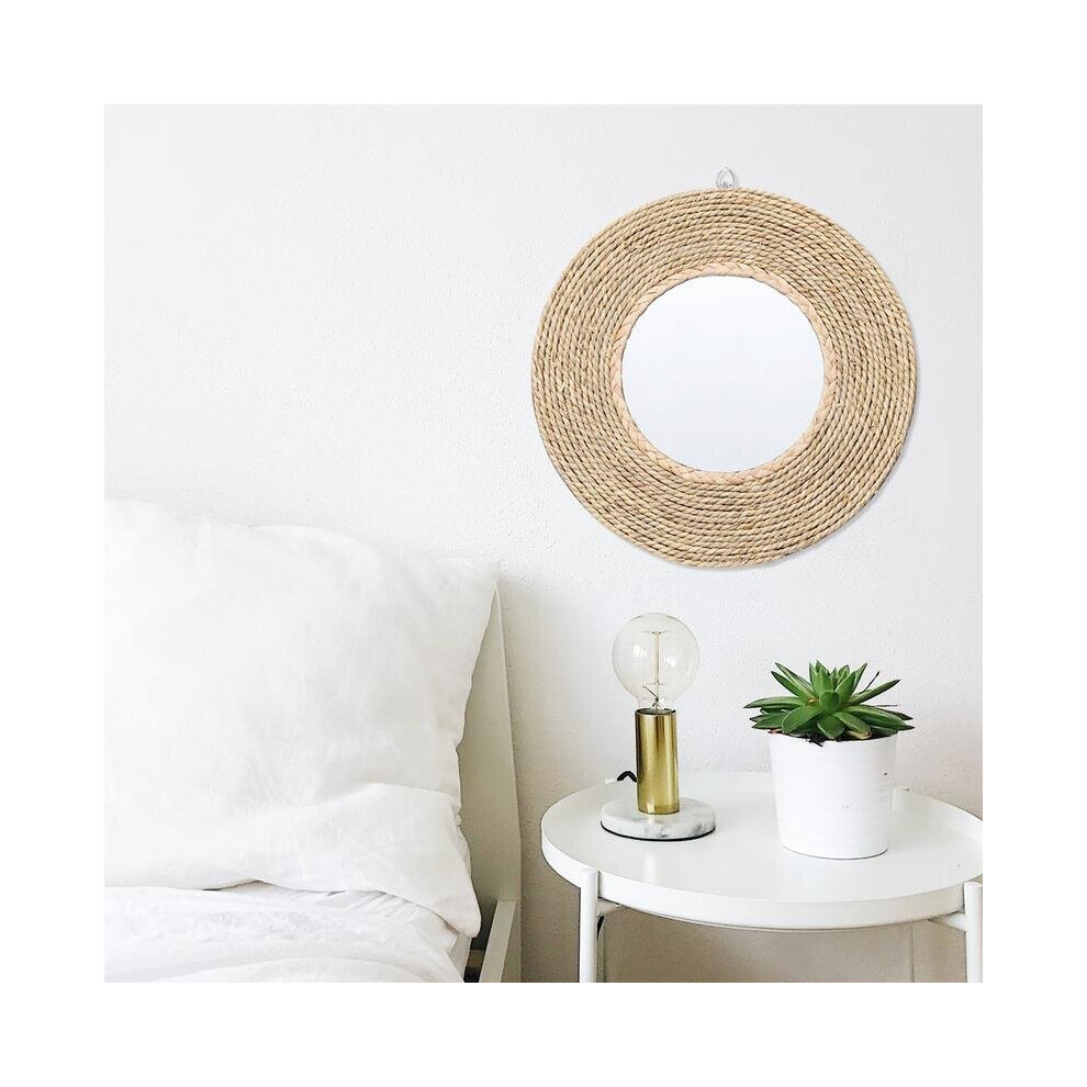 Rattan Woven Mirror Circle Mirror Decor Rustic Wall Decor Round Decorative Wall Mirror Wall Decor Circle Mirror Rattan Farmhouse - Image 2