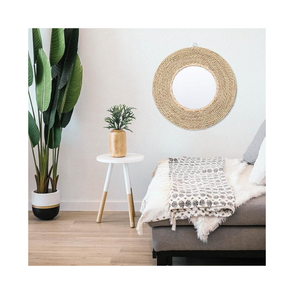 Rattan Woven Mirror Circle Mirror Decor Rustic Wall Decor Round Decorative Wall Mirror Wall Decor Circle Mirror Rattan Farmhouse - Image 5