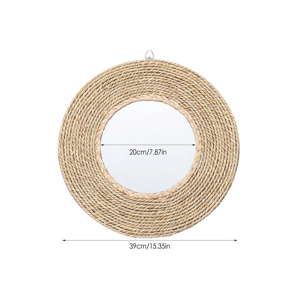 Rattan Woven Mirror Circle Mirror Decor Rustic Wall Decor Round Decorative Wall Mirror Wall Decor Circle Mirror Rattan Farmhouse - Image 6