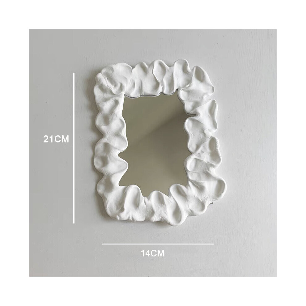 Rectangular Mirror Decorative Mirror Tabletop Ornament Photo Prop Ins Style Light Clay DIY Mirror