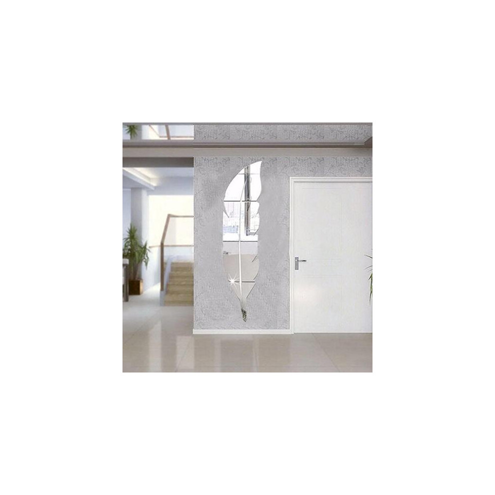 Removable 3D Feather Mirror Wall Stickers Decals Art Home Decor DIY Wall Mirror Mural Espejo Pared Wall Decor Mirrors For Home
