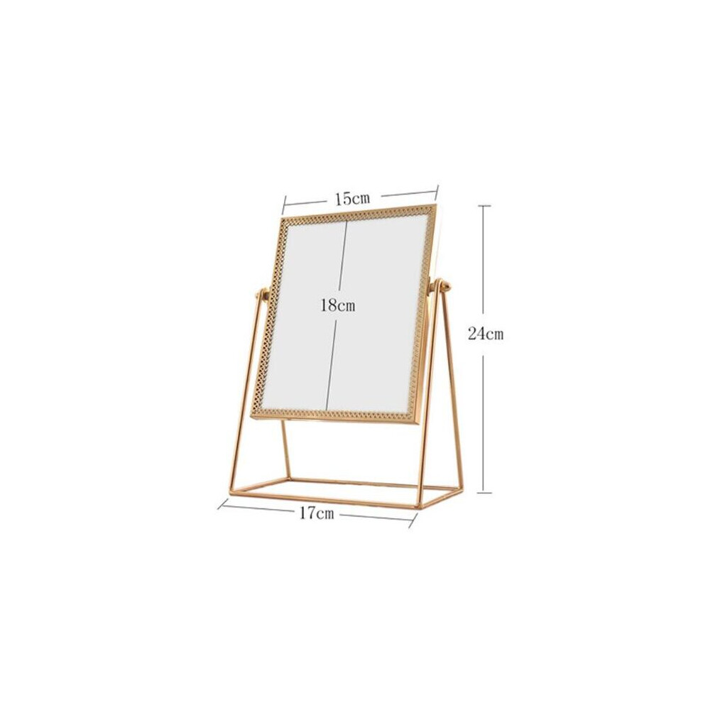 Retro Light European metal makeup mirror home desktop home square round Decorative Mirrors WF