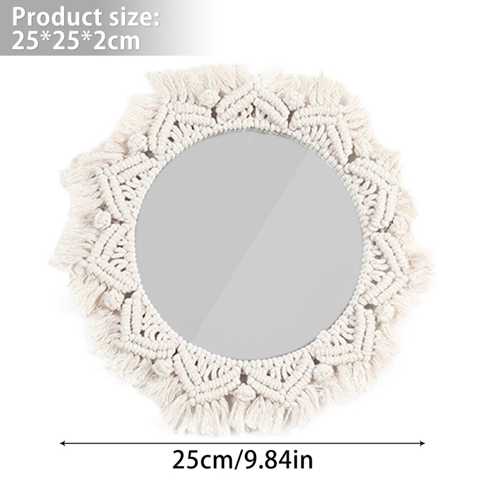 Room Decor Hanging Wall Mirror Wall Hanging Mirror Macrame Mirror Boho Decorative Round Mirror Bohemian