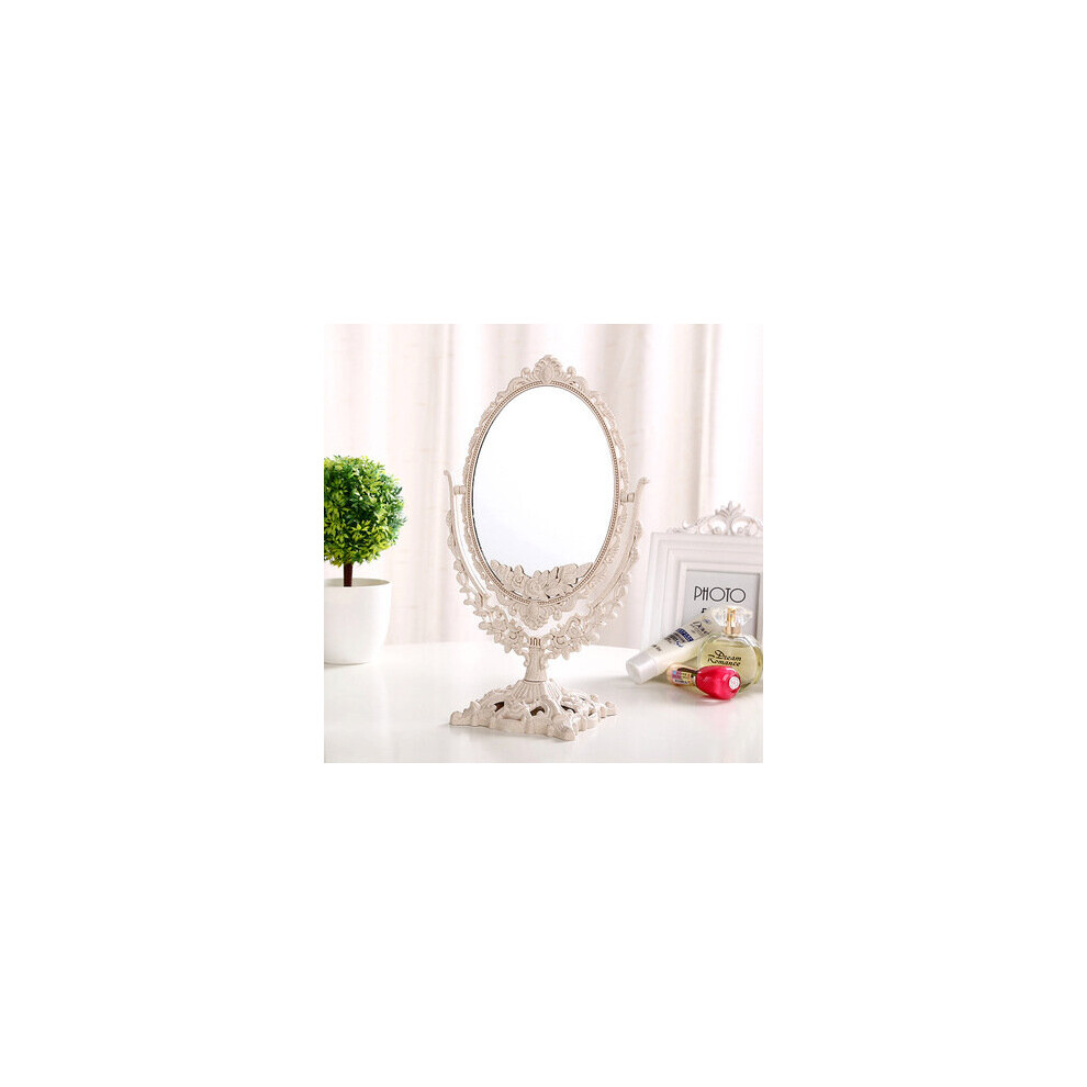 Rotating Women Makeup Mirror Vintage Floral Oval Round Handhold Mirror Princess Makeup Beauty espelho de maquiage ZM1202