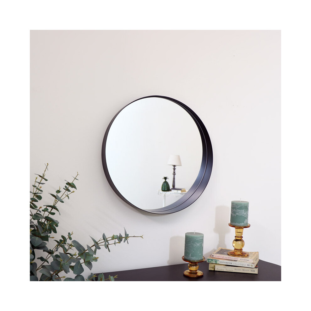 Round Black Framed Mirror 50cm x 50cm