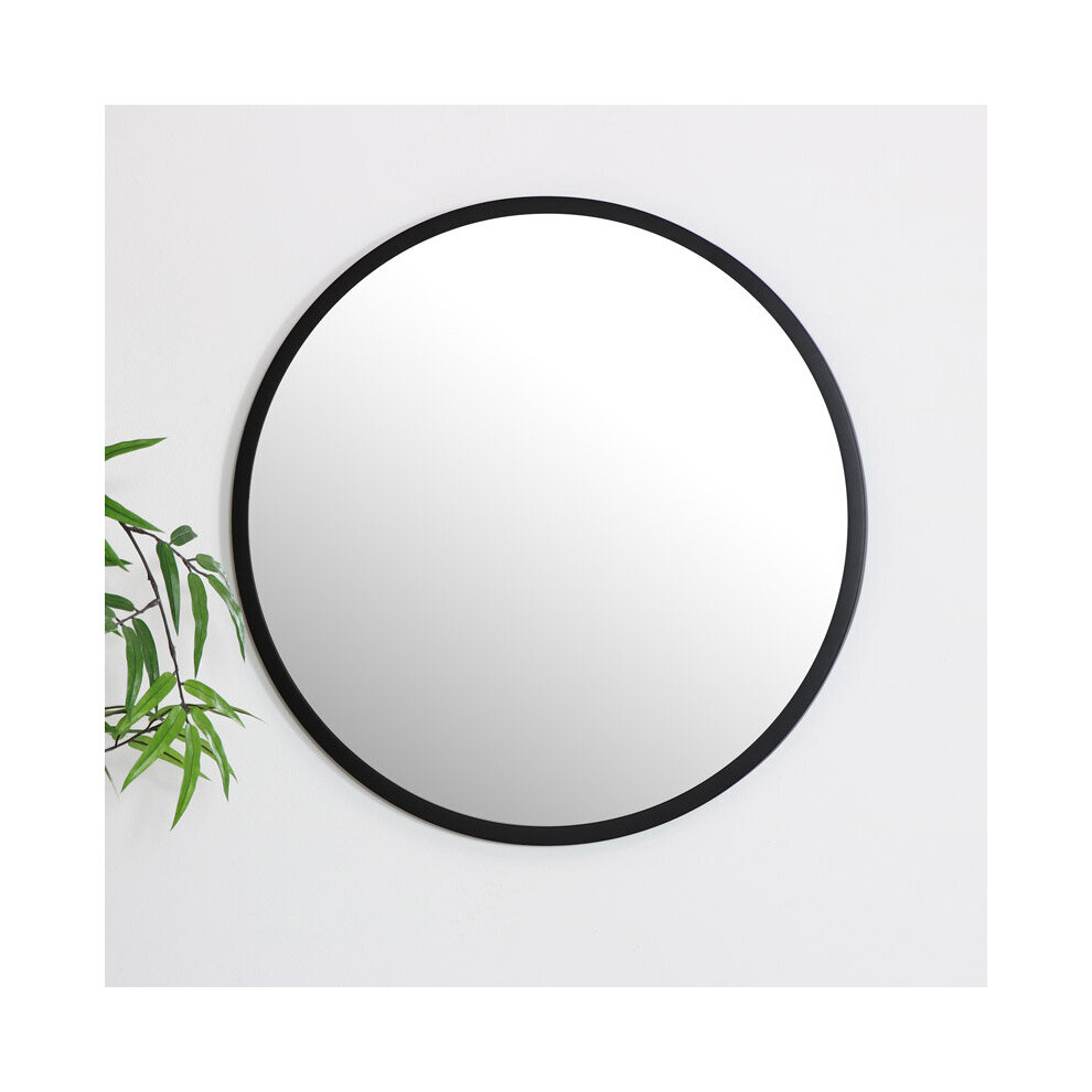 Round Black Wall Mirror 50cm x 50cm