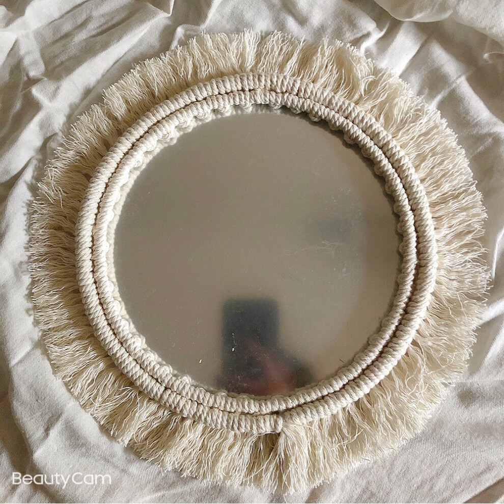 Round Cotton Rope Woven Decorative Mirror Home Decor Living Room Room Wall Decor Wall Hanging Mirror