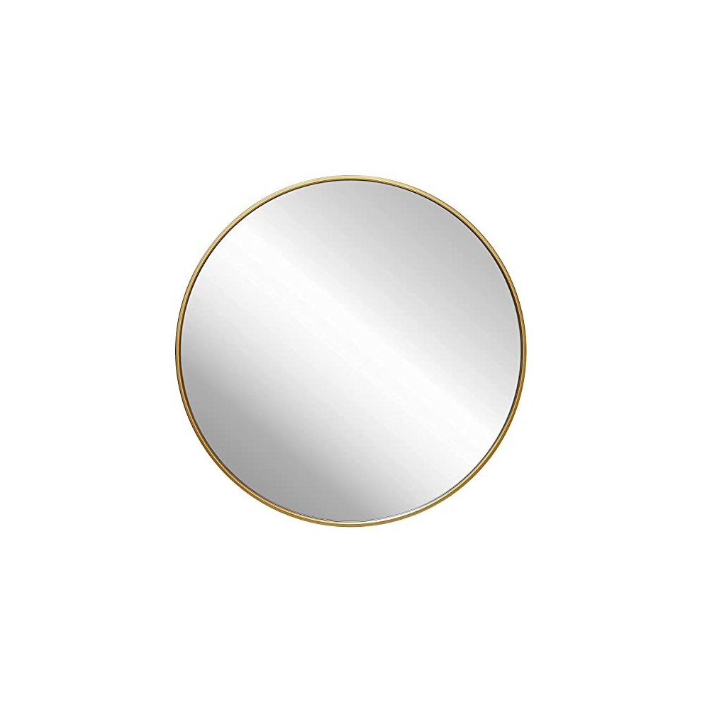 Round Mirror for Wall, 50x50 cm Metal Framed Circle Mirror, Large Bathroom Mirror, Gold Wall Mirror for Living Room Bedroom Entryway Decor