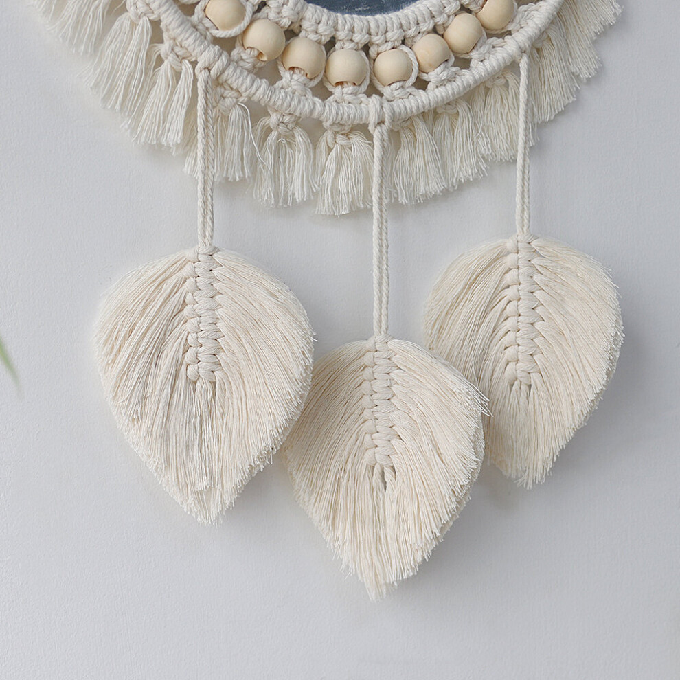 Round Mirror Wall Decor Macrame Boho Room Decor Wall Mirrors for Living Room Bedroom Decoration Mirror Bathroom Home Decoration - Image 5