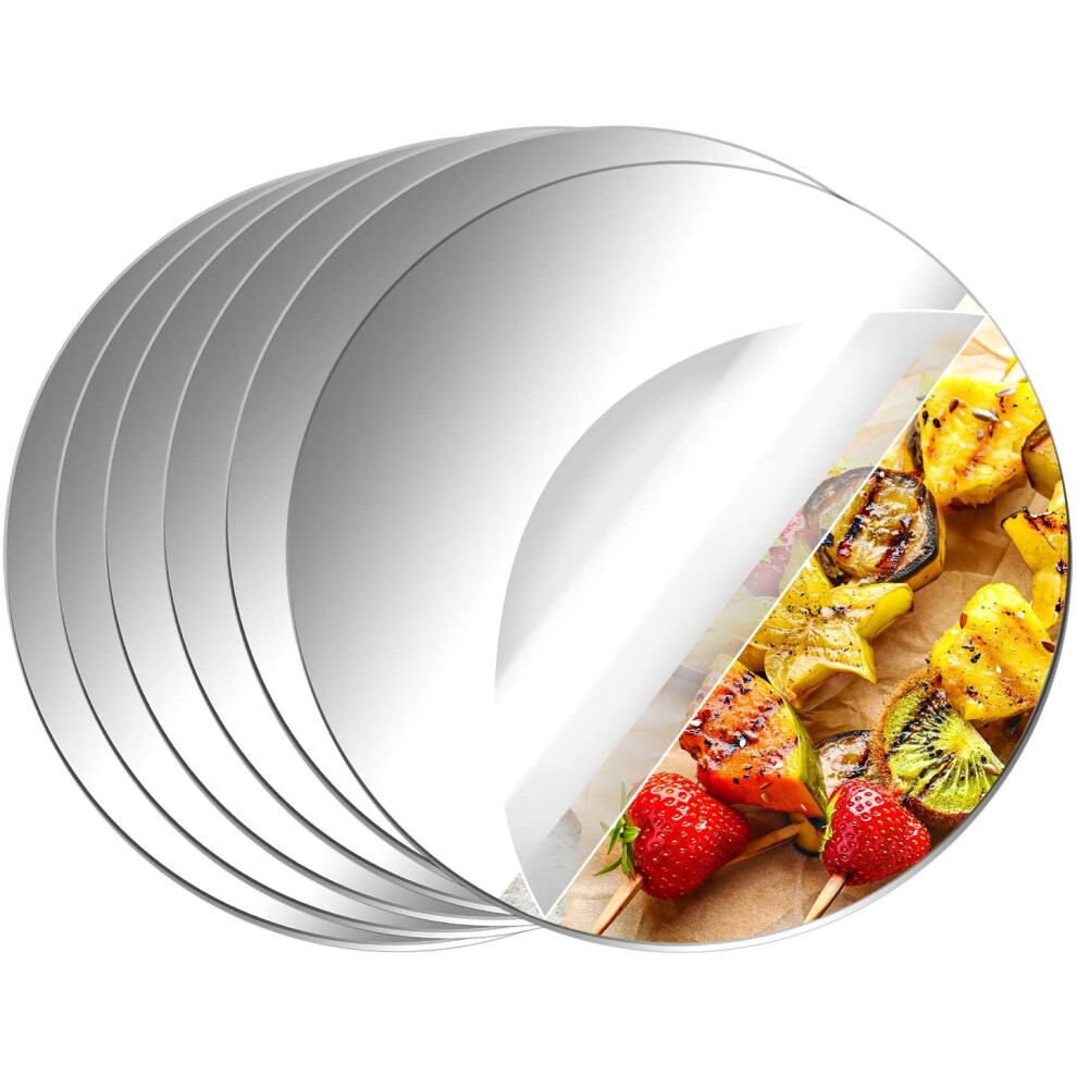 Round Wall Mirror for Wedding Decorations Decor Candle Tray Plate for Baby Shower Parties 2mm thickness 100mm 200mm 300mm