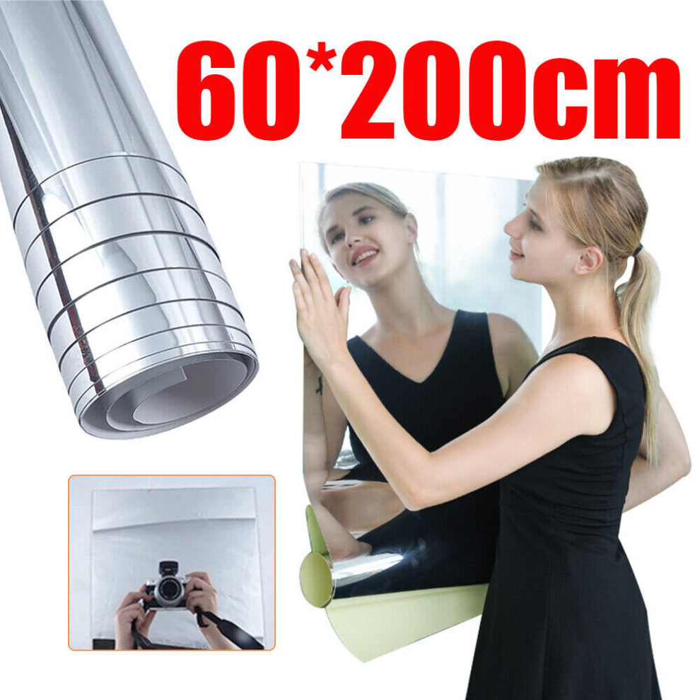 Self Adhesive Mirror Stickers Flexible Mirror Sheets Non-Glass Mirror Wall Stickers Reflective Safety Peel and Stick Mirror Stickers Wall Art