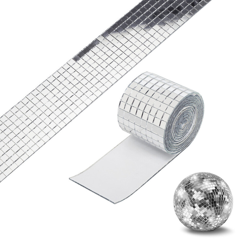 Self-Adhesive Real Glass Craft Stickers Reflective Glass Tape Mini Mirror Mosaic Tiles for Making DIY Hand Crafts Home Decor