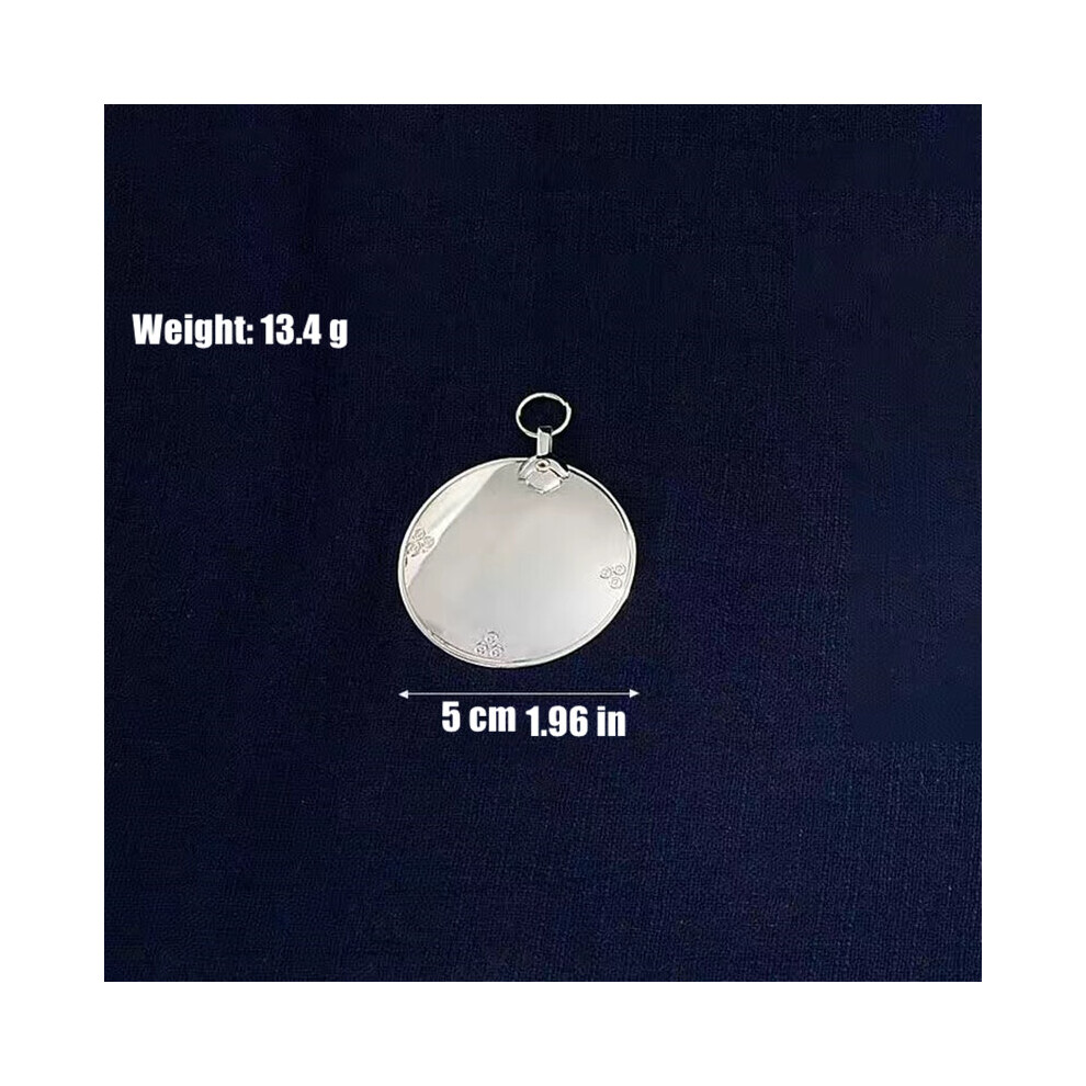 Silver Tibetan Polishing Furnishing Mirror Alloy Handicraft Auspicious Buddhism Gossip Mirror Indoor Altars Hanging Decorative