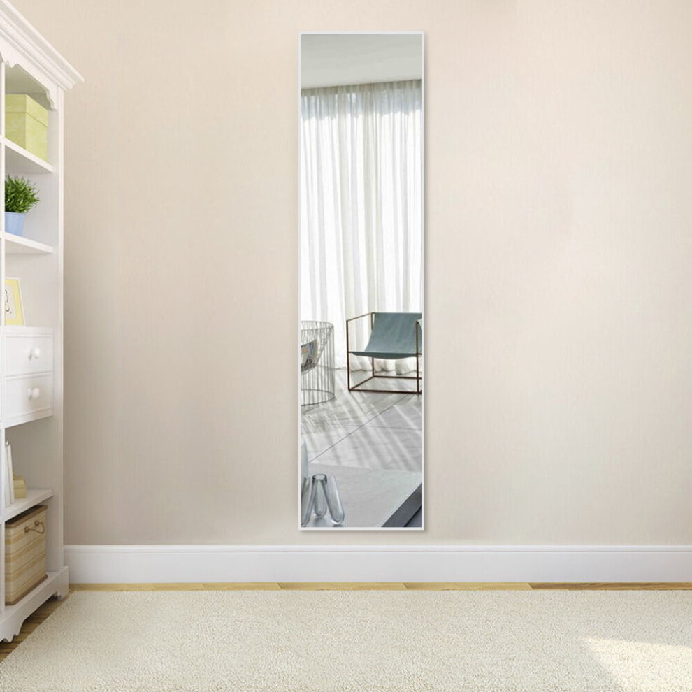 (Silvery White) Modern Slim Frame Full Length Wall Mirror