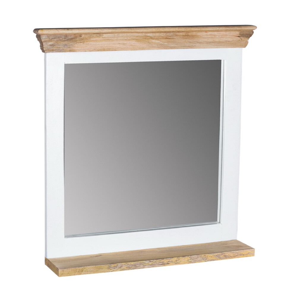 Solid Mango Wood Wall Mirror White