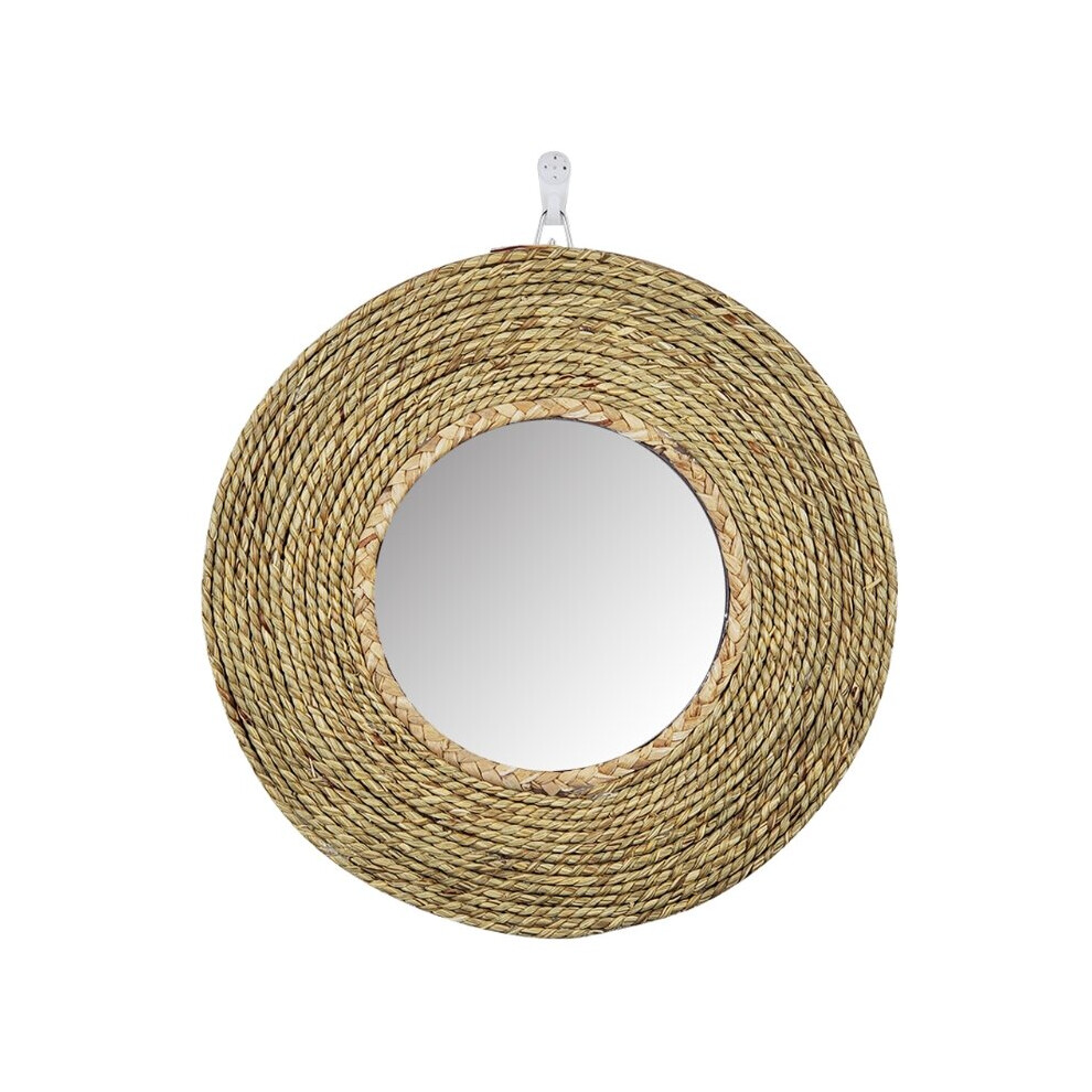 Straw Plaited Dressing Mirror Innovative Art Decor Makeup Wall Hanging Mirrors Y5JC