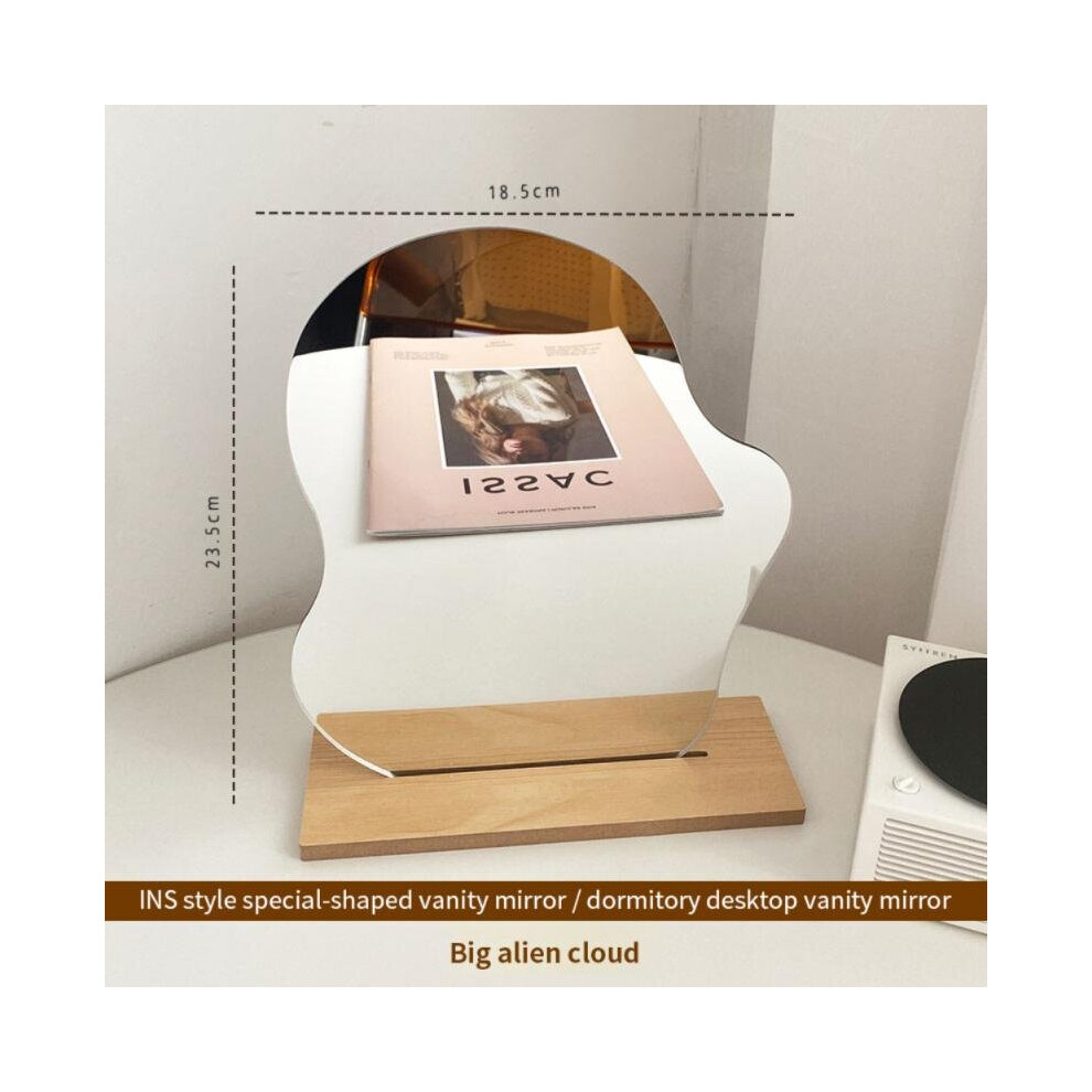Style Makeup Mirror Ins Irregular Acrylic Decorative Mirror Wooden Base Cosmetic De Maquillaje Beauty Tools