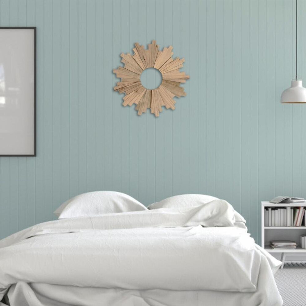 Sun Ring Wooden Mirror Frame Pendant Background Corridor Porch Ornament Mirror Wall Hanging Round Mirror Frame Home Decor - Image 5